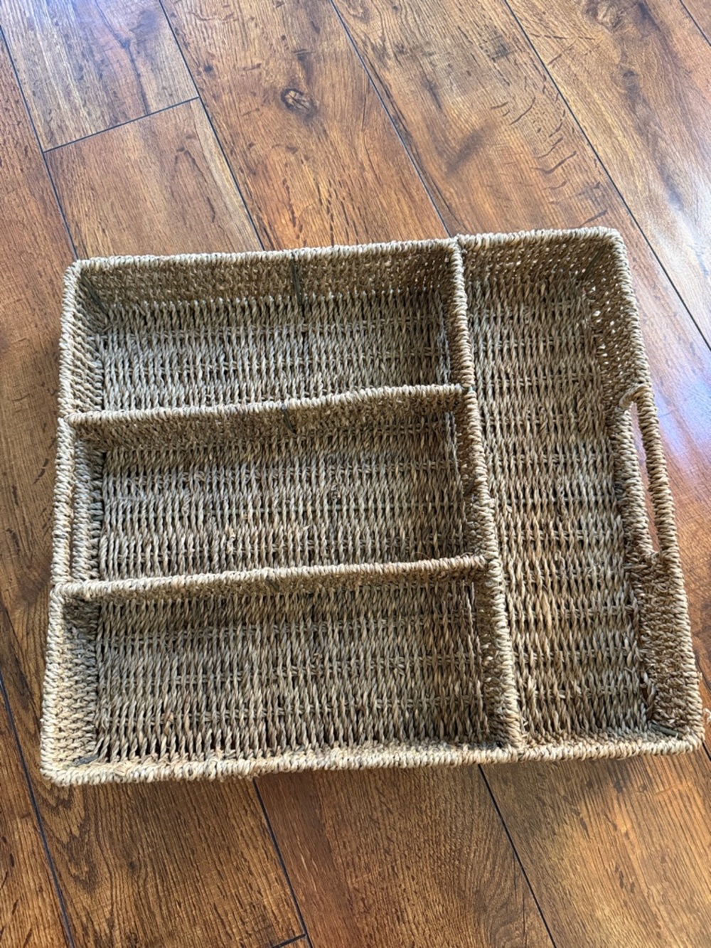 Woven Seagrass Organizer Tray - Natural Brown